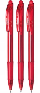 3x Długopis Pentel BK-417 automatyczny czerwony - Długopisy - miniaturka - grafika 1