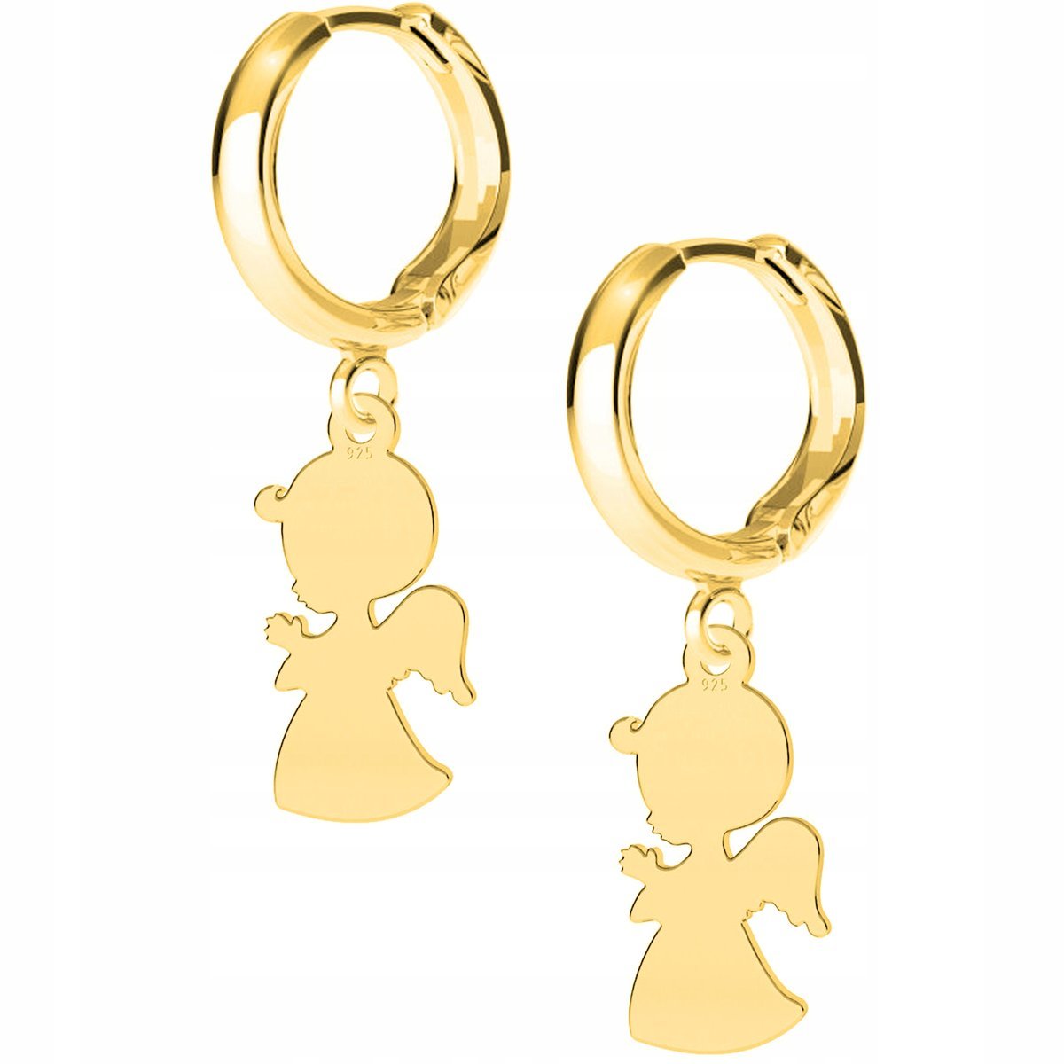 Kolczyki złote Anioł Chłopiec 925
