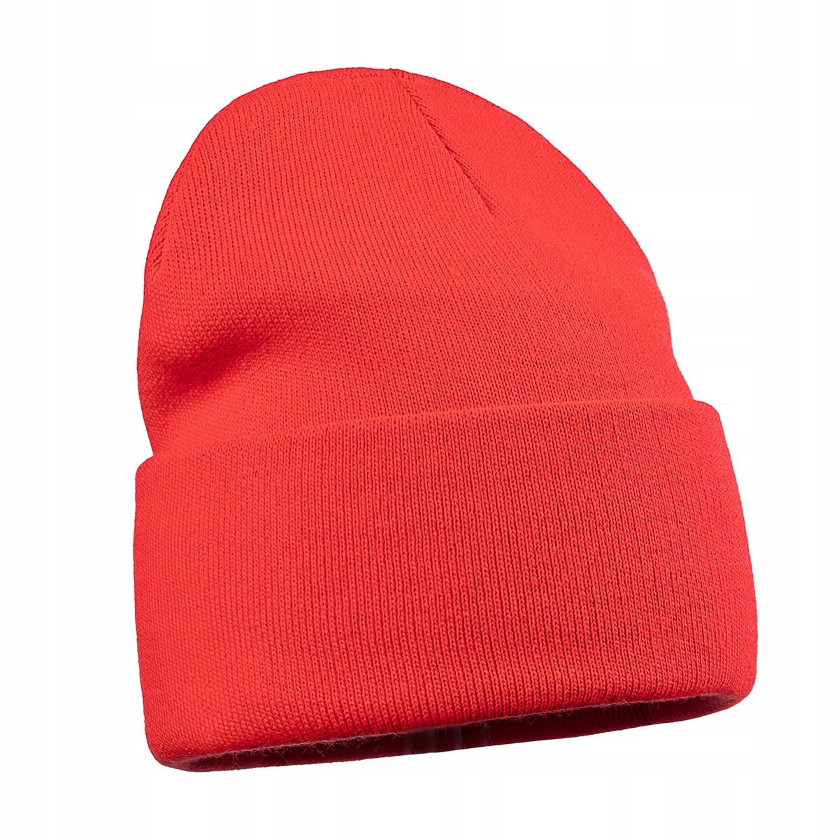 Ciepła Klasyczna Wywijana Czapka Zimowa Na Zimę Unisex Podwójna Czerwona