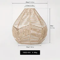 Inne - TEMU Ręcznie Tkany Klosz Lampy - Nowoczesny Geometryczny Wzór, Wiszące Oświetlenie z Naturalnych Włókien do Dekoracji Jadalni i Restauracji - miniaturka - grafika 1
