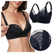 Biustonosze ciążowe - Biustonosz ciążowy stanik bezszwowy do karmienia - czarny - XXXL - miniaturka - grafika 1