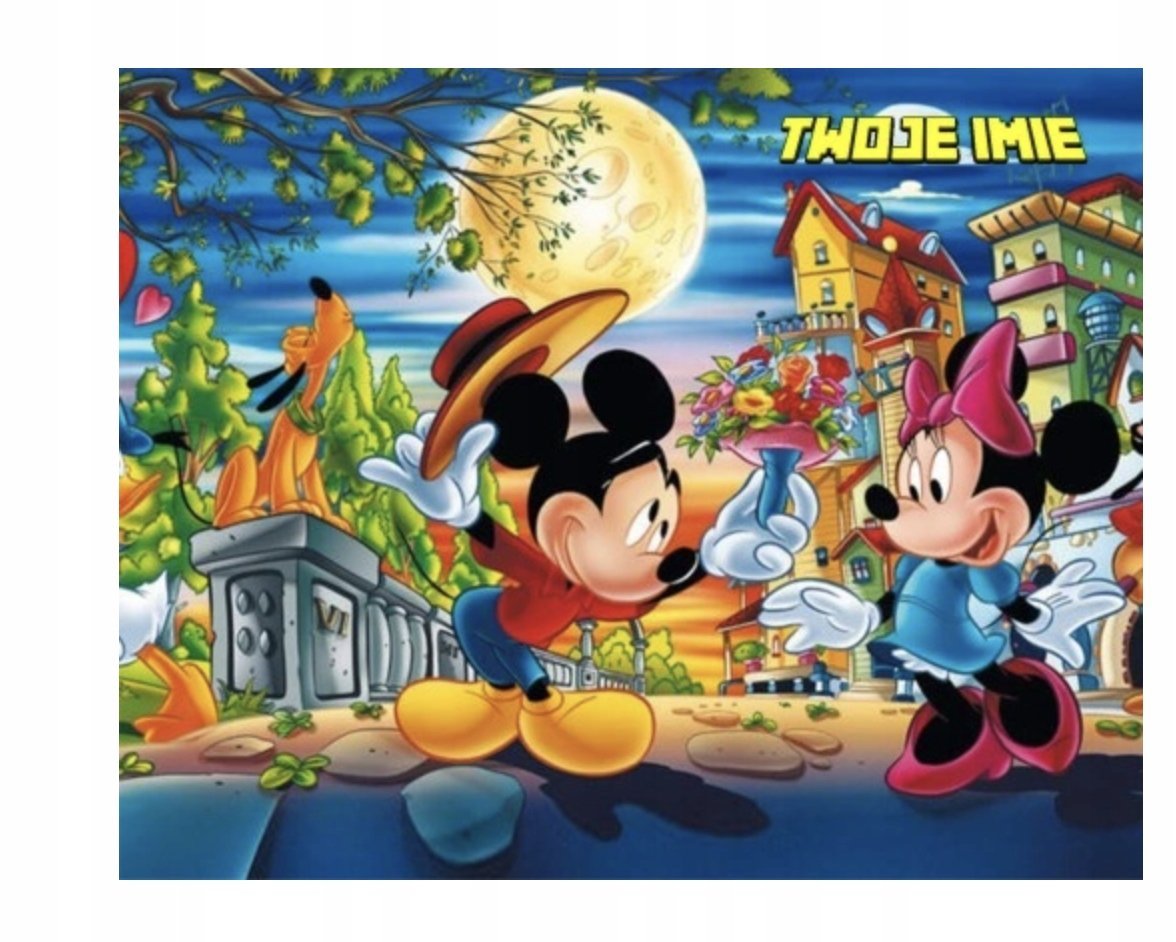 Puzzle MYSZKA MIKI MINNIE PREZENT A3 252 el z Nadrukiem + IMIĘ Pudełko 29