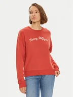 Bluzy damskie - Tommy Hilfiger Bluza Modern Script WW0WW42615 Czerwony Regular Fit - miniaturka - grafika 1