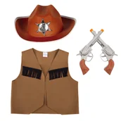 Dresy i komplety dla chłopców - ZESTAW KOWBOJ BRĄZOWY 116-128 4el - miniaturka - grafika 1