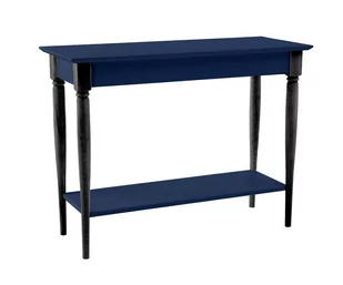 Stolik Typu Konsola MAMO 105x35cm Granatowy Czarne Nogi - Konsole i sekretarzyki - miniaturka - grafika 1