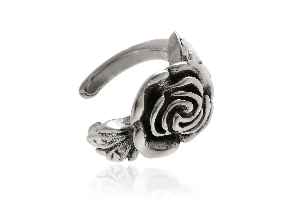 Nausznica srebrna Róża kwiat kn217