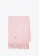Apaszki i szaliki męskie - Szalik damski z frędzlami jednolity różowy - miniaturka - grafika 1