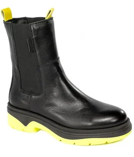 Trzewiki Nessi 22378 Czarny+Żółty Skóra - NESSI - Botki damskie - miniaturka - grafika 1