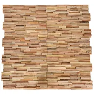 Płytki ceramiczne - VidaXL Ścienne panele okładzinowe 3D, 10 szt., 1,08 m, drewno tekowe 326178 - miniaturka - grafika 1