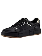 Sneakersy damskie - Tamaris Damskie sneakersy 1-1-23718-20, niskie, Czarny/z?oty, 42 EU - miniaturka - grafika 1