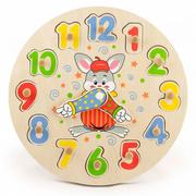 Sortery dla dzieci - viga Viga 56171 Drewniany zegar z sorterem kształtów - miniaturka - grafika 1