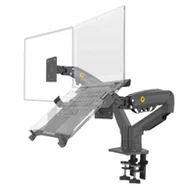 Uchwyty do monitorów - F160-FP Podwójny Ergonomiczny uchwyt biurkowy do laptopa i monitora Regulacja 3D H160-FP - miniaturka - grafika 1