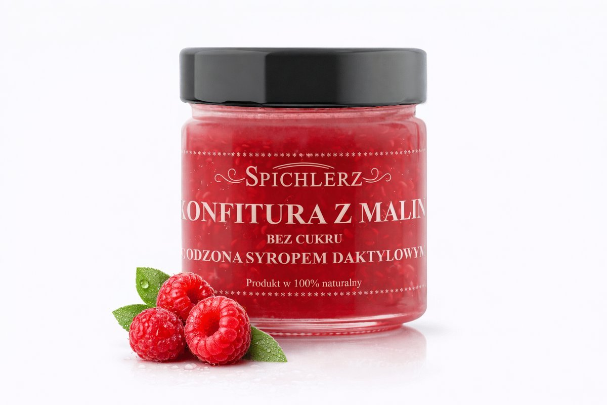 Bez cukru Konfitura z malin 100g