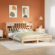 Łóżka - Łóżko z regałem, bez materaca, 200x200 cm, sosnowe Lumarko! - miniaturka - grafika 1