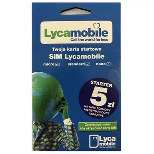 Lycamobile Starter Lycamobile 5 zł - Startery i doładowania - miniaturka - grafika 1