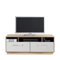 Szafki RTV - Szafka RTV MN8 Monsun Meblar Biały / Orzech Baltimore - miniaturka - grafika 1