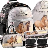 Plecaki szkolne i tornistry - Plecak Szkolny Tornister Dla Dziewczynki Klasa 1 3 Koń Konie Piórnik Tuba - miniaturka - grafika 1