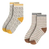 Skarpetki dla dzieci - Zestaw 2 par wysokich skarpet dziecięcych Nelli Blu 7KB-001-AW23 (2-pack) Brązowy - miniaturka - grafika 1