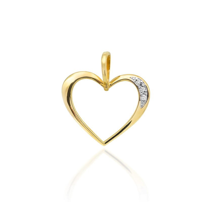Złota zawieszka / wisiorek z diamentami żółte złoto pr. 585