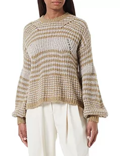 Sisley Damski sweter L/S 103PL101H Sweater, beżowy w paski 911, XS - Swetry damskie - miniaturka - grafika 1