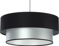 Lampy sufitowe - Lampa wisząca Lumes Srebrno-czarna lampa z podwójnym abażurem - S415-Parfa - miniaturka - grafika 1
