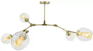 MLAMP Modernistyczna LAMPA sufitowa ELM1962/5 GOLD-TR MLAMP regulowana OPRAWA szklany plafon chemistry loft złoty przezroczysty ELM1962/5 GOLD-TR - Lampy sufitowe - miniaturka - grafika 1