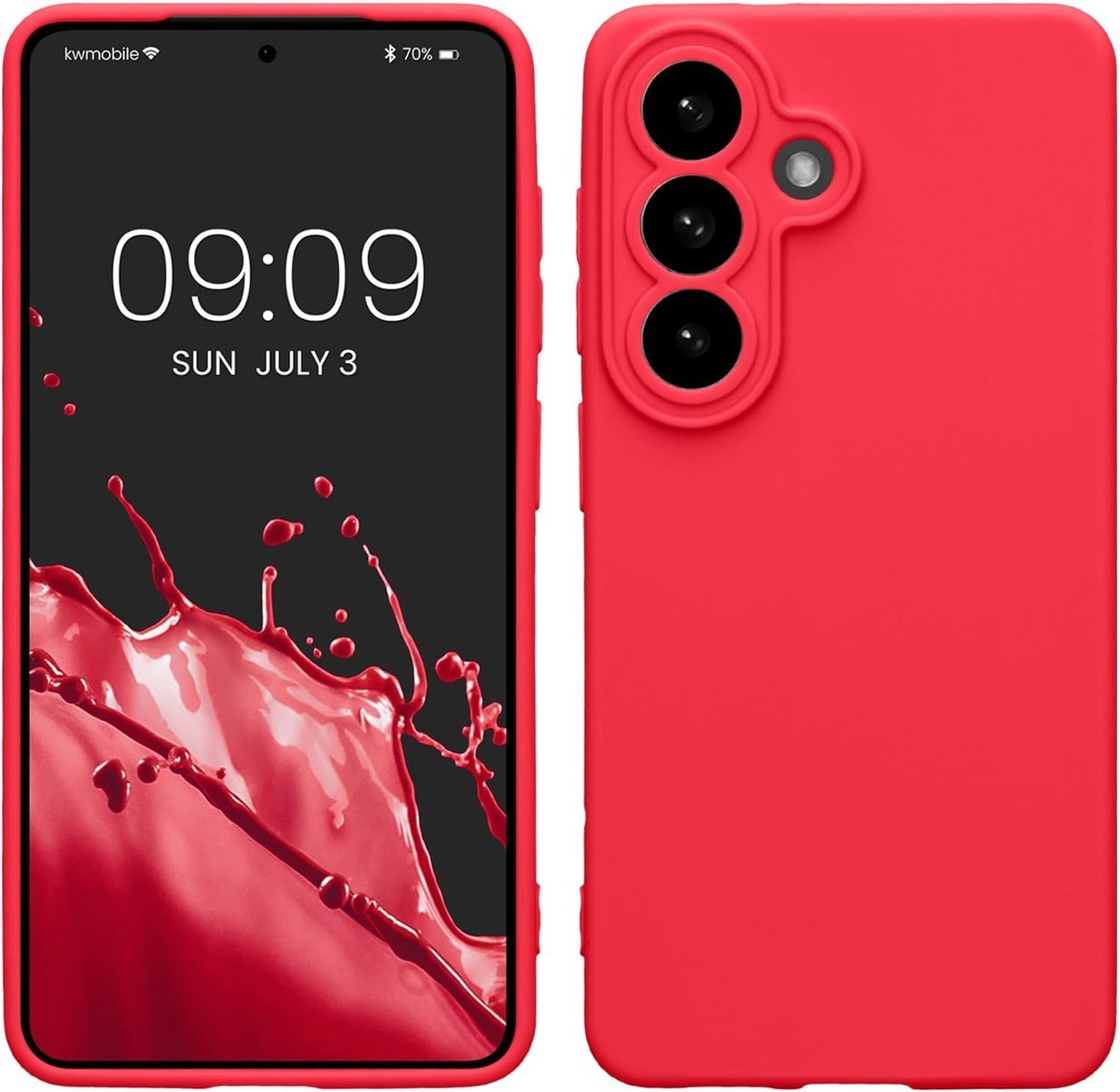 kwmobile Etui kompatybilne z Samsung Galaxy S26 - Etui na telefon z TPU z ochroną aparatu - fluorescencyjny róż
