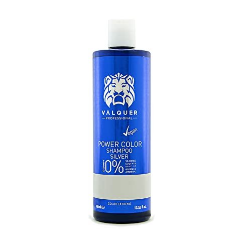Valquer Professional Shampoo Power Color farbowane włosy, wegański i bezsiarczanowy (srebrny) farba do włosów Enhancer - 400 ml