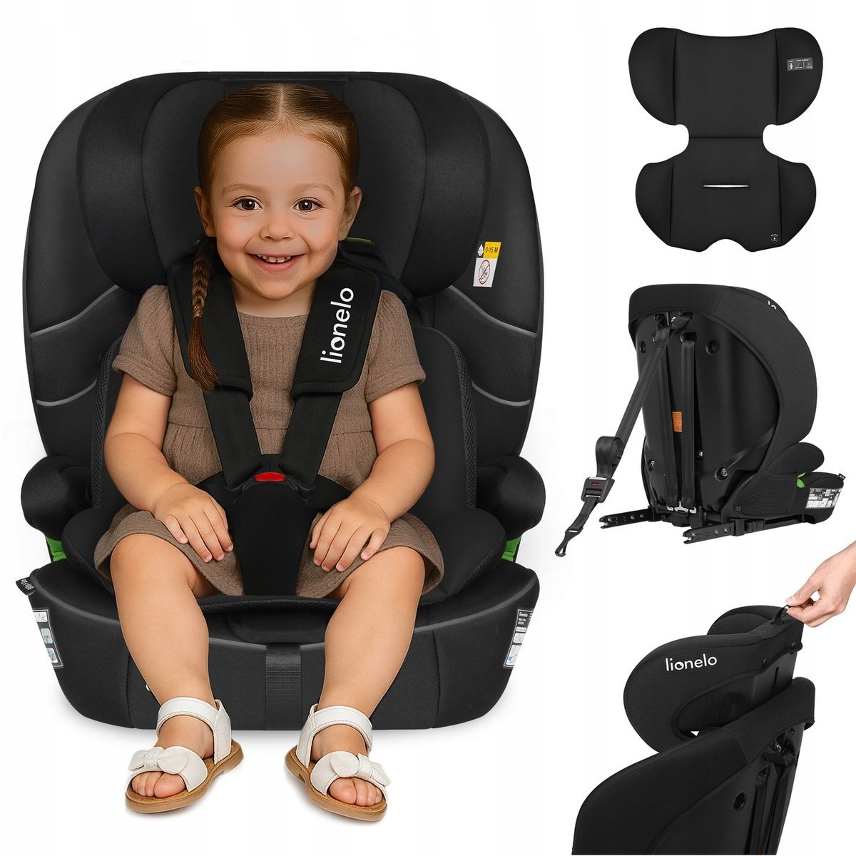 Fotelik samochodowy ISOFIX i-Size R129 wygodny lekki Lionelo Billy