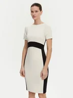 Sukienki - Calvin Klein Sukienka koktajlowa K20K208161 Écru Slim Fit - miniaturka - grafika 1