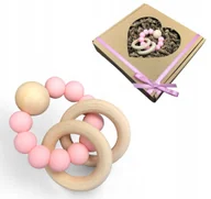 Gryzaki dla dzieci - Różowy gryzaczek dla dziewczynki Zapakowany na prezent Ekologiczna zabawka - miniaturka - grafika 1