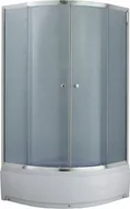 Kabiny prysznicowe - Savana Kabina prysznicowa narożna półokrągła z brodzikiem 90x90cm Drzwi przesuwne - miniaturka - grafika 1