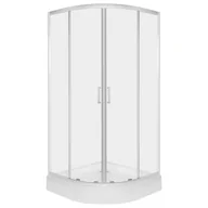 Kabiny prysznicowe - Kabina prysznicowa z brodzikiem Aruba 80 CHR szkło transparentne 5 mm profile chrom KERRA - miniaturka - grafika 1