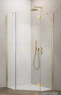 Radaway Essenza Gold Ptj kabina pięciokątna 90x90cm prawa szkło przejrzyste 1385010-09-01R/1385050-01-01 - Kabiny prysznicowe Radaway Essenza Gold Ptj kabina pięciokątna 90x90cm prawa szkło przejrzyste 1385010-09-01R/1385050-01-01 - Kabiny prysznicowe - miniaturka - grafika 1