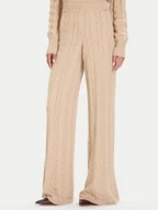 Spodnie damskie - Guess Spodnie dzianinowe W5BB52 Z1192 Beżowy Regular Fit - miniaturka - grafika 1