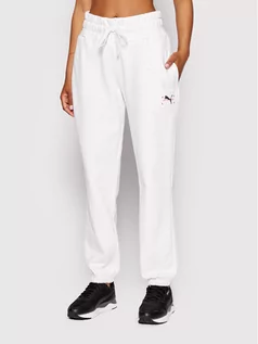 Spodnie sportowe damskie - Puma Spodnie dresowe Re:Collections 533965 Biały Relaxed Fit - grafika 1