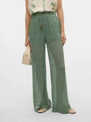 Spodnie damskie - Vero Moda Spodnie w kolorze zielonym - miniaturka - grafika 1