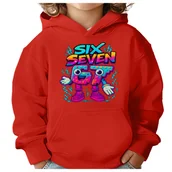 Bluzy dla dziewczynek - BLUZA DZIECIĘCA Z KAPTUREM 67 SIX SEVEN VIRAL 134-140 DLA DZIECKA PREZENT - miniaturka - grafika 1