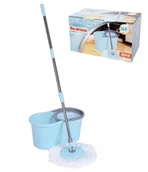 Miotły, szufle, mopy - Zestaw mop obrotowy rotacyjny z wiaderkiem i drążkiem ZEFIR błękitny - miniaturka - grafika 1