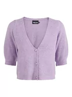 Swetry damskie - Pieces Sweter damski kardigan, Fioletowy różowy, M - miniaturka - grafika 1