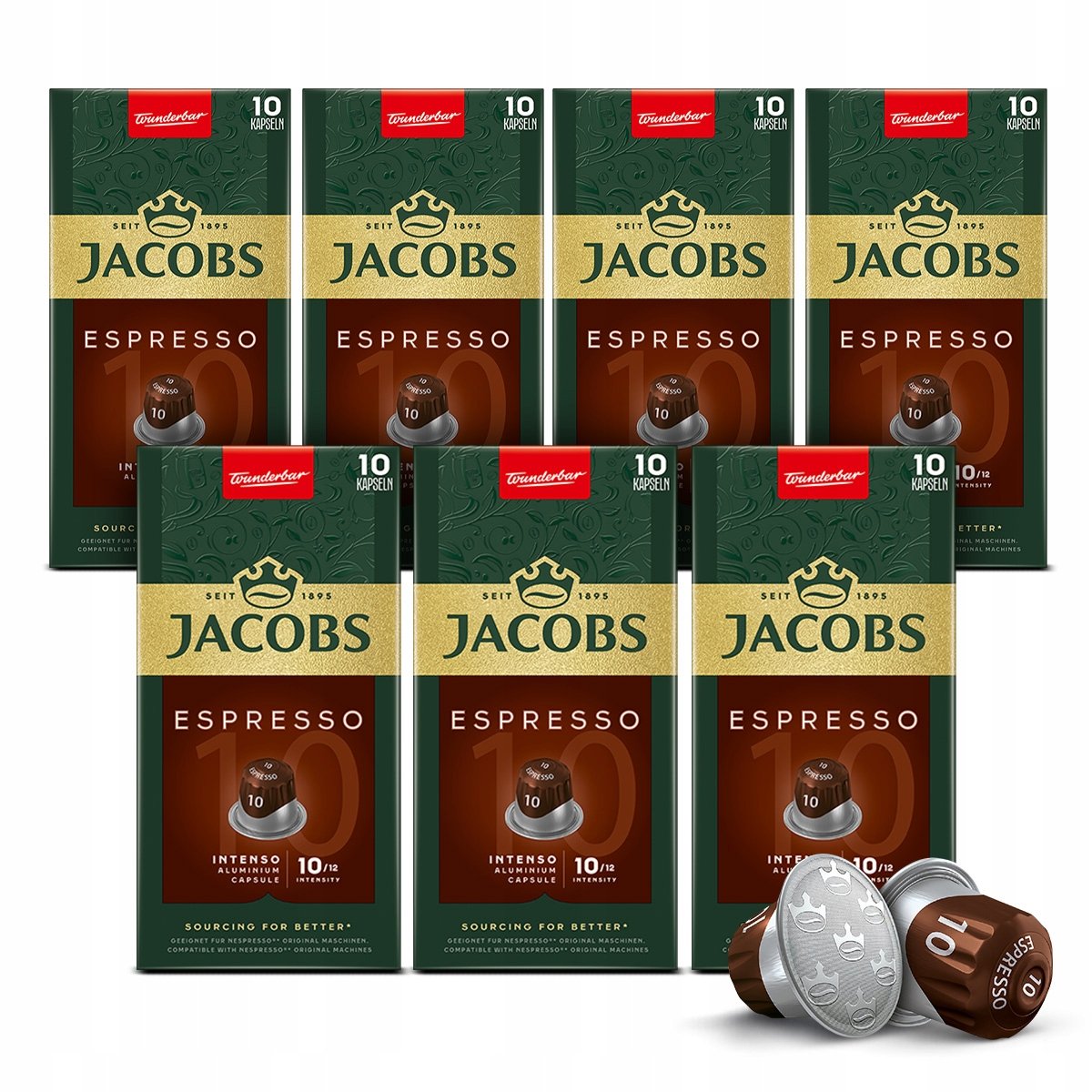 Kapsułki Jacobs Espresso Intenso 10 do Nespresso(r)* 7x 10szt