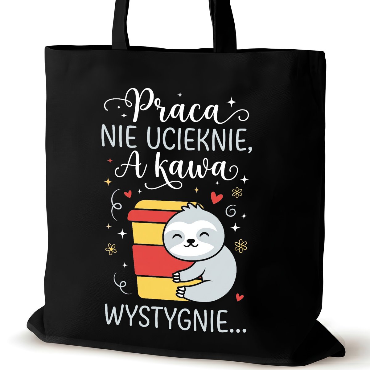 Torba bawełniana dla VIRAL czarna na ramię duża prezent biura śmieszna