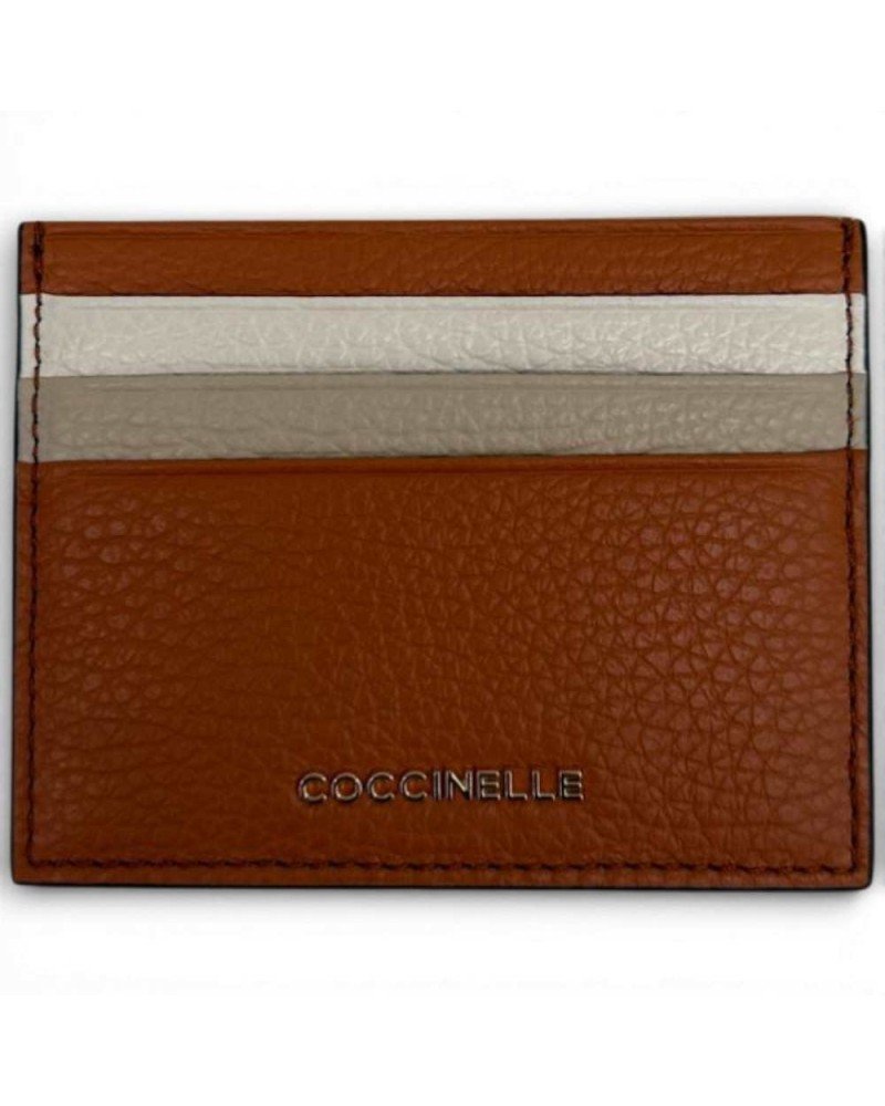 Szalik damski coccinelle Porta documenti Metallic Tricolor Crab biały