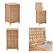 Kosze na bieliznę - vidaXL Kosz na pranie 39x39x65 cm z litego drewna orzechowego - Kosz na pranie - Kosze na pranie - Kosz na pranie wykonany z drewna - Kosze na pranie wykonane z drewna - miniaturka - grafika 1