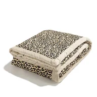 Koce i narzuty dla dzieci - La Millou - Ciepły Koc Velvet LEOPARD CREAM by Magdalena Lamparska - miniaturka - grafika 1