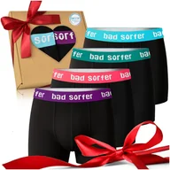 Majtki męskie - BAD SURFER OnlyWave! Bokserki Męskie 4 sztuki Prezent Dla Chłopaka L - miniaturka - grafika 1