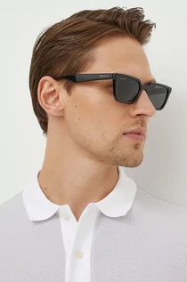 Okulary przeciwsłoneczne - Gucci okulary przeciwsłoneczne męskie kolor czarny - grafika 1