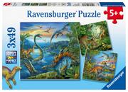 Puzzle - Ravensburger Puzzle Dinozaury 3x49 - miniaturka - grafika 1