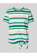 Koszulki i topy damskie - T-shirt o kroju regular fit z wiązanym detalem - Tom Tailor Denim - miniaturka - grafika 1