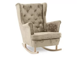 Bujany fotel uszak, glamour, Arula, 81x113x106 cm, cappuccino - Fotele - miniaturka - grafika 1
